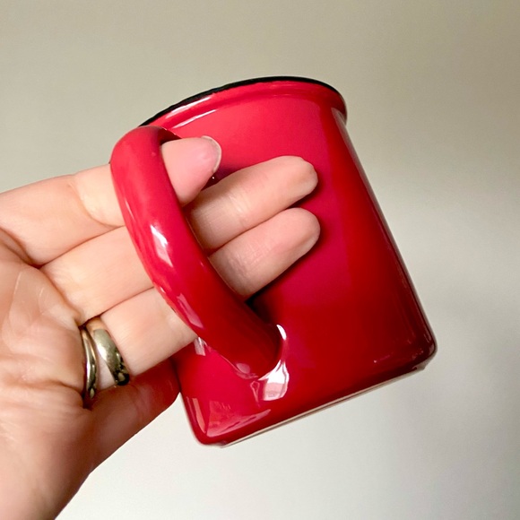 Red Enamel Mugs from The Drake General Store Cottagecore Campfire Cups Set of 4 - Picture 2 of 12